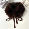 Solid Color Fur Collar Scarf Thicken Neck Warmer Scarf Fluffy Women Scarves  Winter
