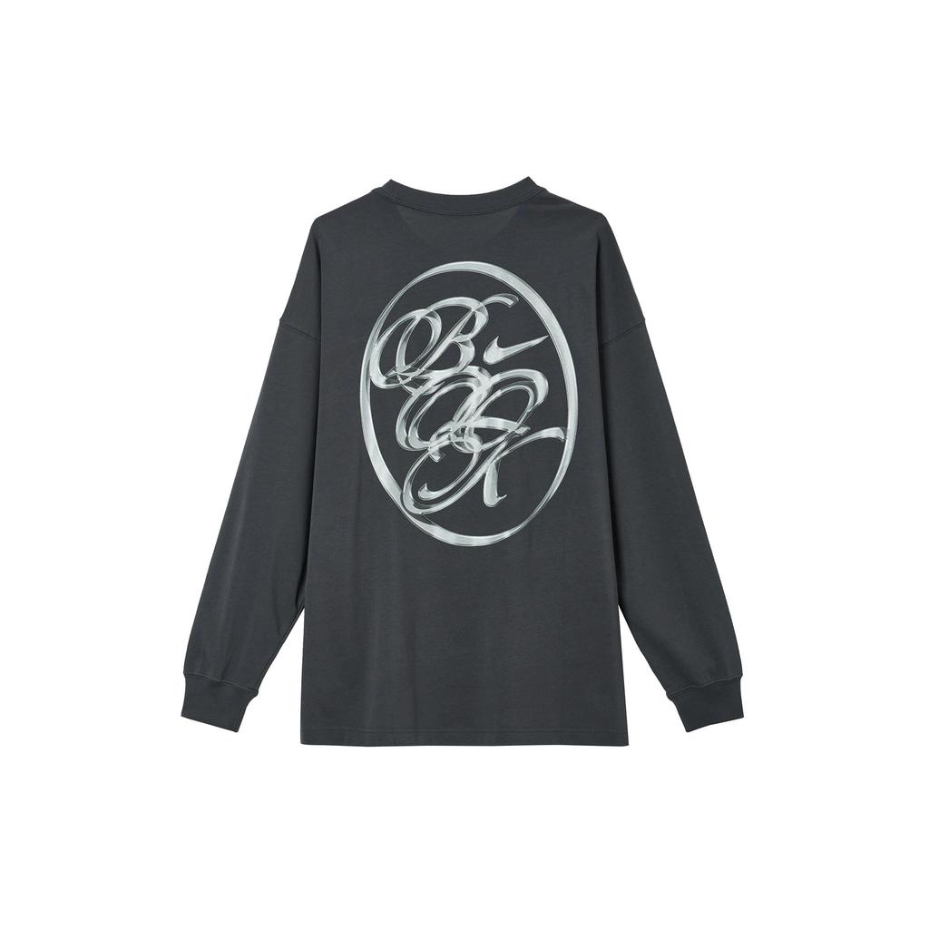 Nike Camiseta de Basquetebol de Manga Comprida de Corte Solto Devin Booker Masculina tops Preto Carvão HJ3345060