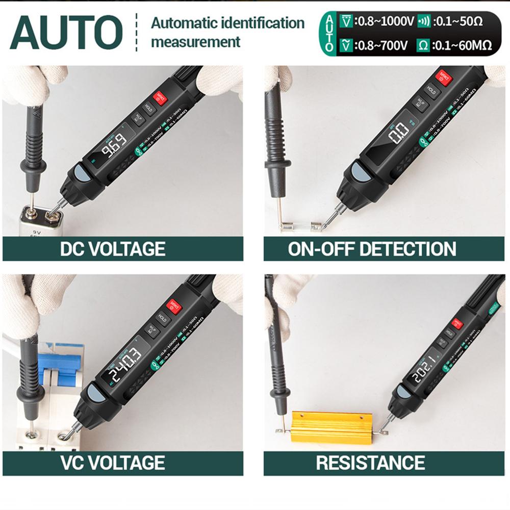 A3008 Digital Multimeter Auto Intelligent Sensor Pen Tester 6000 Counts NonContact Voltage Meter Multimetre Polimetro Tool