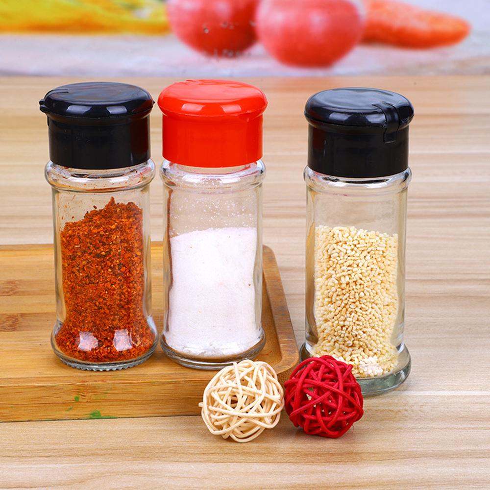 100ML Clear Seasoning Jars Salt Pepper Shaker Bottles Spices Storage Jar Condiment Boxes Kitchen Seasoning Dispenser Container