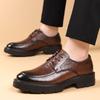 Wenzhou Leather Shoes Men's Summer Hollow Business Heightening 8CM Dress Leather Shoes Hand Scratch Fashion Groom Wedding Shoes Tide