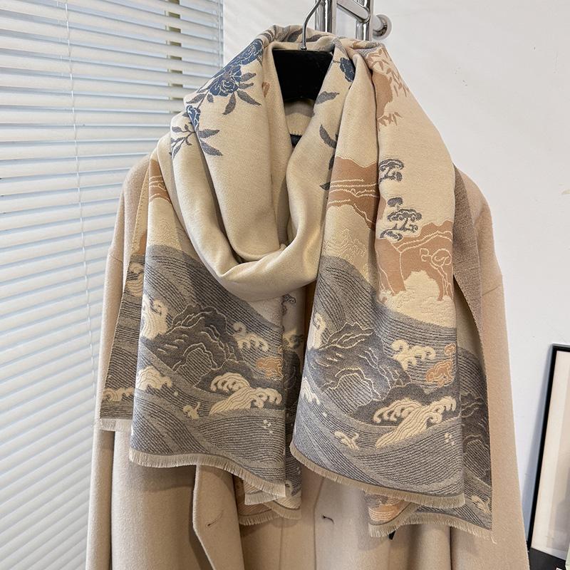 New Design Winter Warm Cashmere Shawl Scarf for Women Luxury Pashmina Blanket Wrap Bandana Femal Thick Poncho Echarpe Foulard