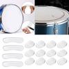 16Pcs Drum Dampener Oval and Long Drum Silencers Clear Silicone Drum Silencers