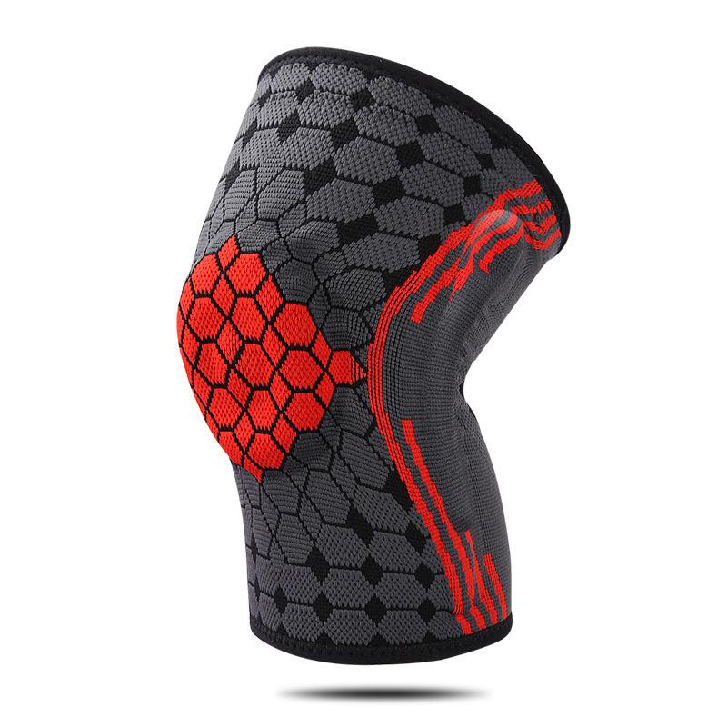 New Sports Nylon Knitted Knee Pads Spring Strip Support Silicone Strip Non-slip Silicone Ring Pad Support Fitness Knee Pads