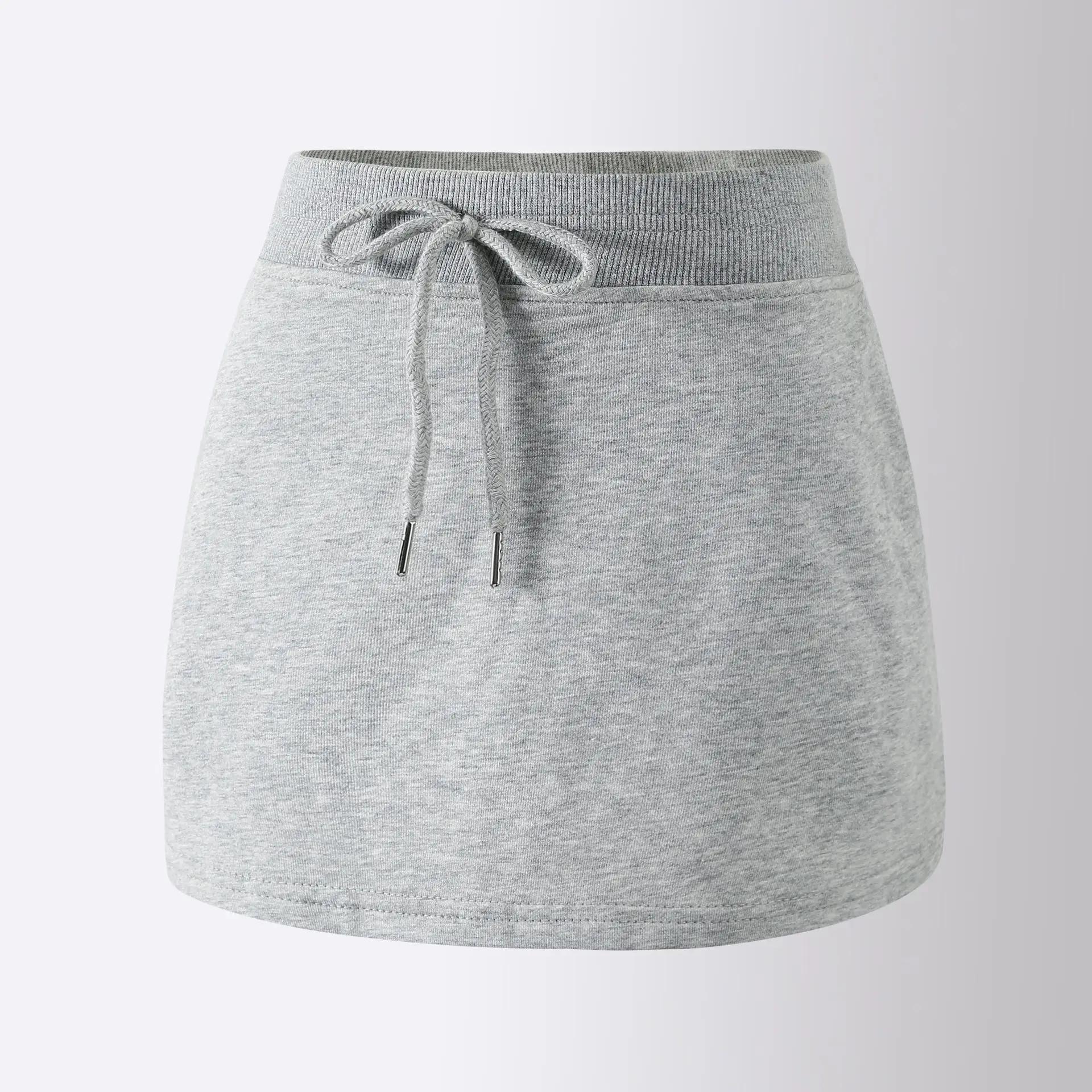 

Детские юбки для девочек, повседневная спортивная юбка трапециевидной формы с высокой талией, весна-лето, розовая юбка для детей-подростков 10, 12, 13 лет 120cm серый