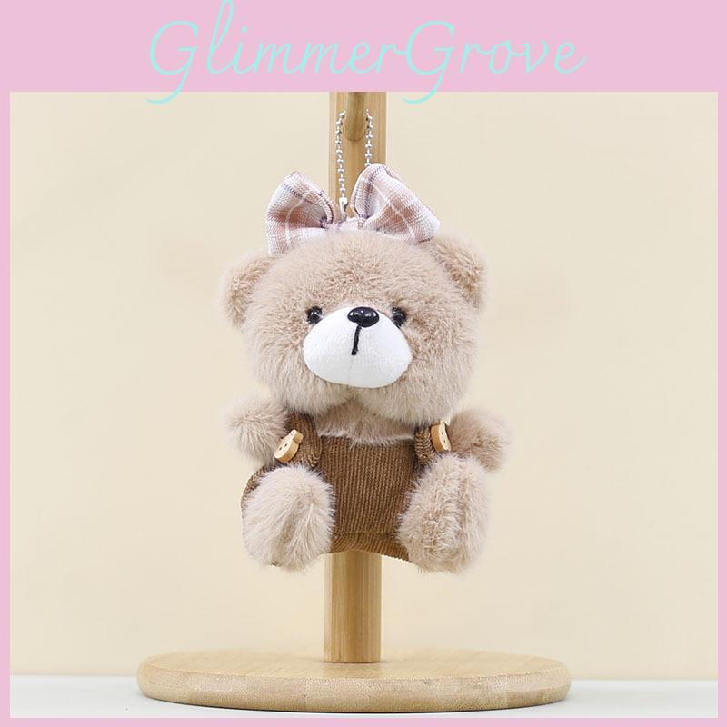 Adorable Cartoon Bear Plush Keychain With Pp Cotton Filling For Bag Decor Special Characters Included