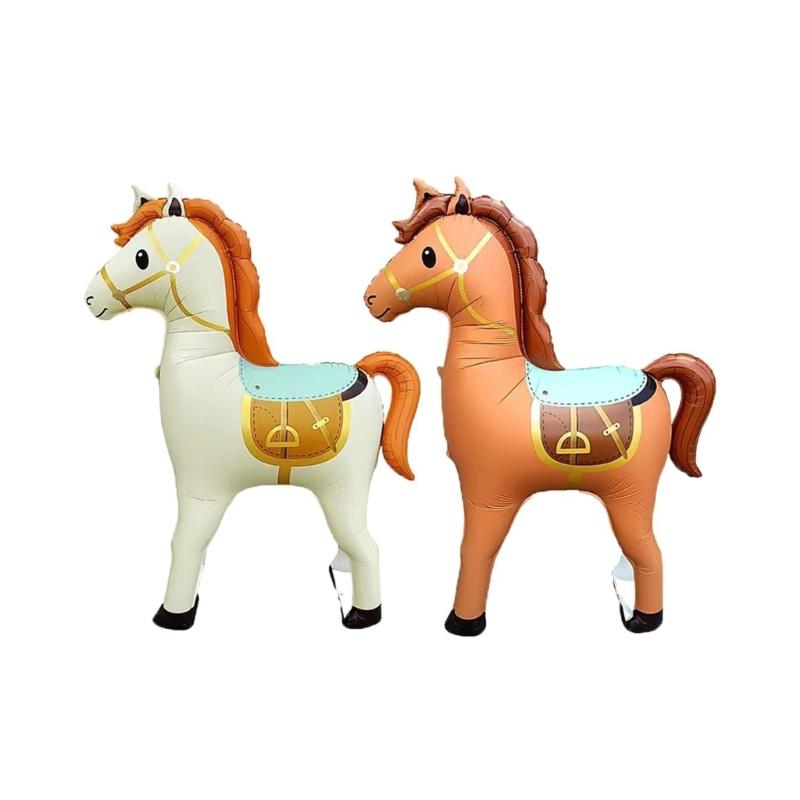 Standing Horse Shape Aluminum Foil Balloon 133x148cm For First Birthday Celebration Anniversary Photography Decoration