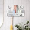 Bathroom Shelf Shower Wall Mount Shampoo Storage Holder With Suction Cup No Drilling Kitchen Storage Bathroom Accessories