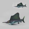 [Nekogami-yama] Sailfish, Sea Fish, Shore, Figure, Model, Miniature, Ornament, Interior Decor, Collector's Item (Large)
