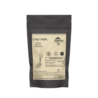 Heroot Curcuma Curcumina 95% 1000mg Polvere vegana ad alta resistenza ad alto assorbimento