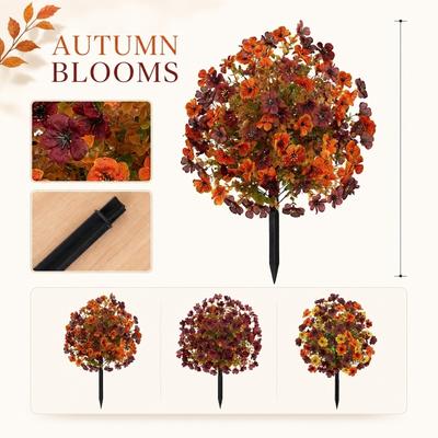 2 Stück künstliche Blumengartenstecker für die Außendekoration des Gartens Langlebiger Kunststoffstiel mit realistischem Blumendesign für die Herbstsaisonale Dekoration