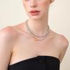 French Simple Silver-Gray Long Pearls Can Be Stacked With Long Chains, High-End Light Luxury Exquisite Temperament Versatile Necklace