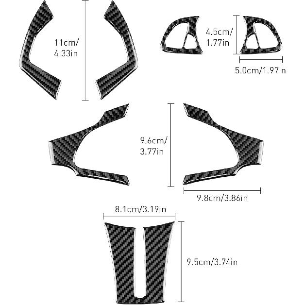 Carbon Fiber, Compatible with BMW Accessories, Car Steering Wheel Button Frame Sticker for BMW Z4 E85 E86 2003 2004 2005 2006 2007 2008, Auto