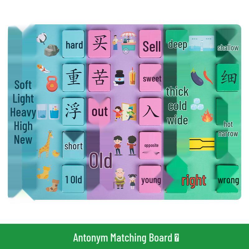 

Preschool Chinese Characters Antonym Puzzle for Ages 2-6: Early Literacy Educational Toy