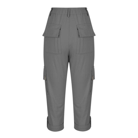 Women's Capris Cargo Joggers Mid Rise Cropped Cargo Pants Summer Quick Dry Hiking Pants with Multi Pockets