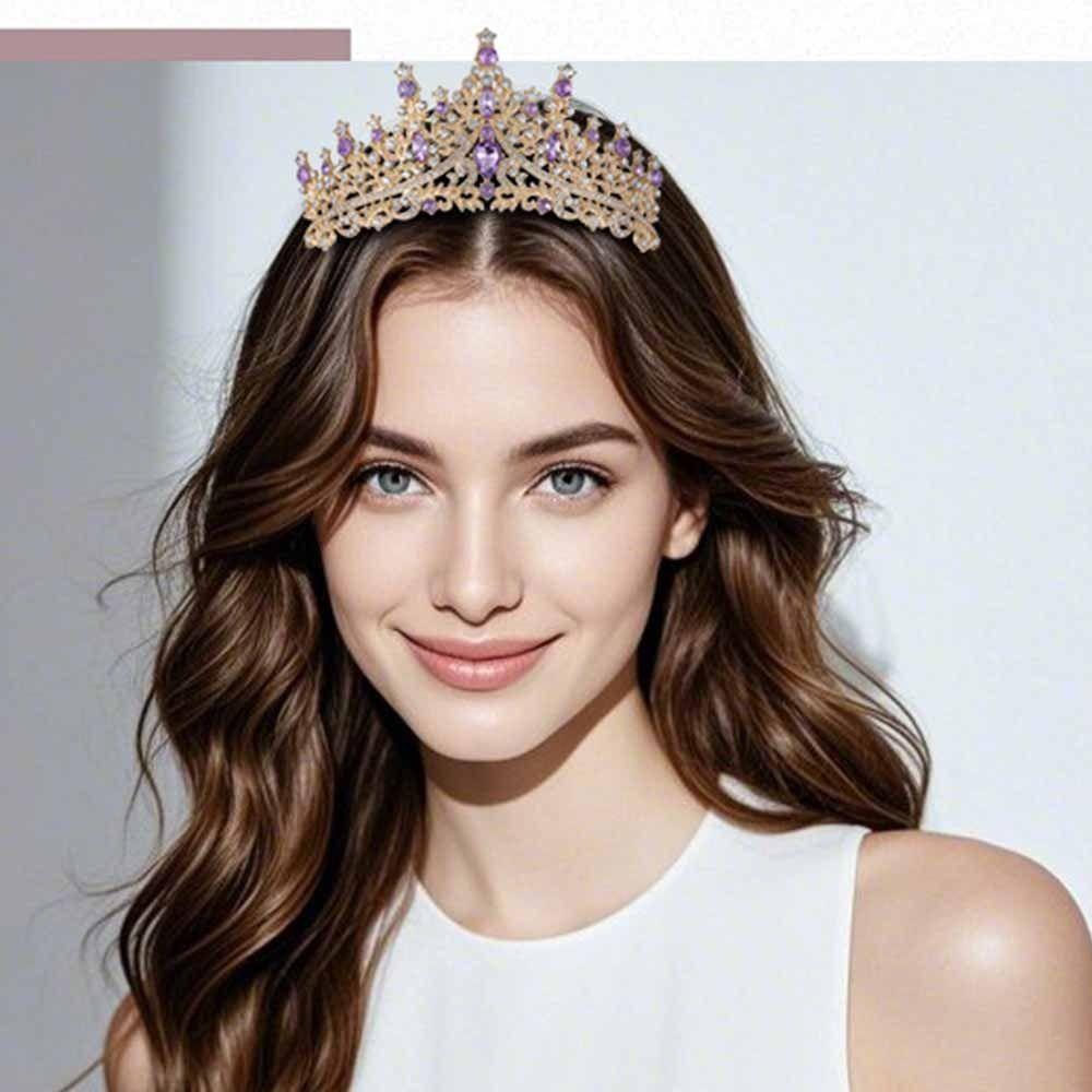 Sparkling Baroque Crystal Crown Gorgeous Dazzling Luxury Crystal Tiara Vintage Shiny Bridal Wedding Headwear Party Prom
