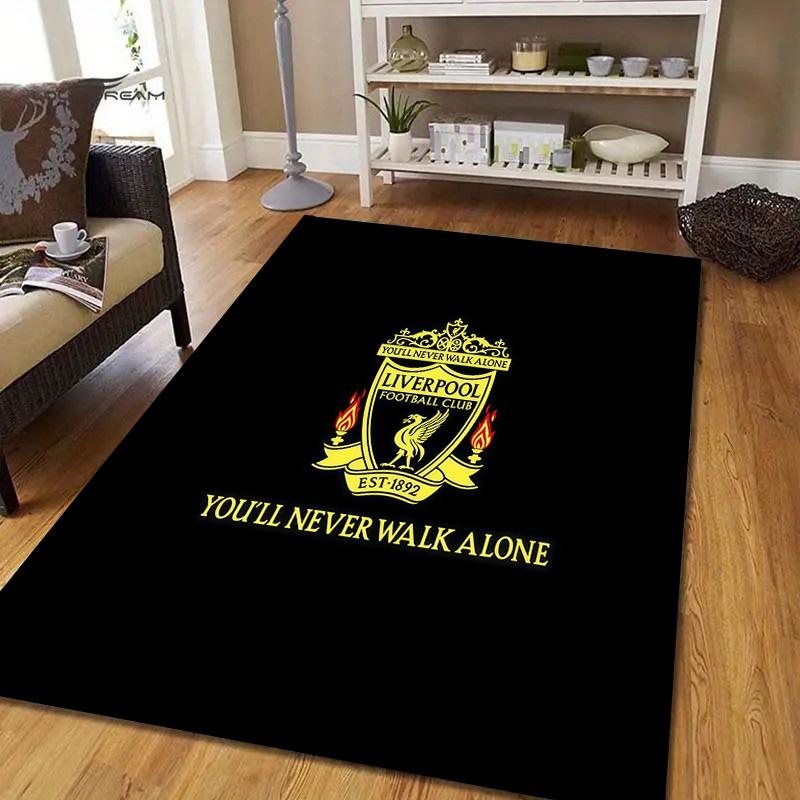 Leicester City Football Club Flannel Pattern Square Carpet,Area Rug,Carpet Rug for Living Room Bedroom Sofa Playroom Decor,Non-slip Floor Mat