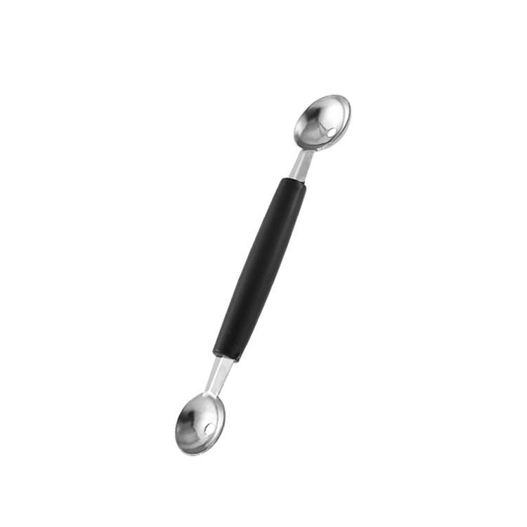 Fruit Ball Digger Double Head Ice Cream Watermelon Platter Digging Spoon Stainless Steel Fruit Carving Spoon Digging Ball Spoon Watermelon Spoon