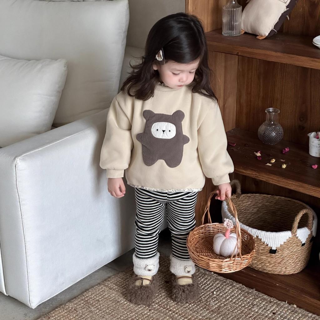 Children's winter thickened sweater new children's clothing baby warm clothing girls velvet bear suit