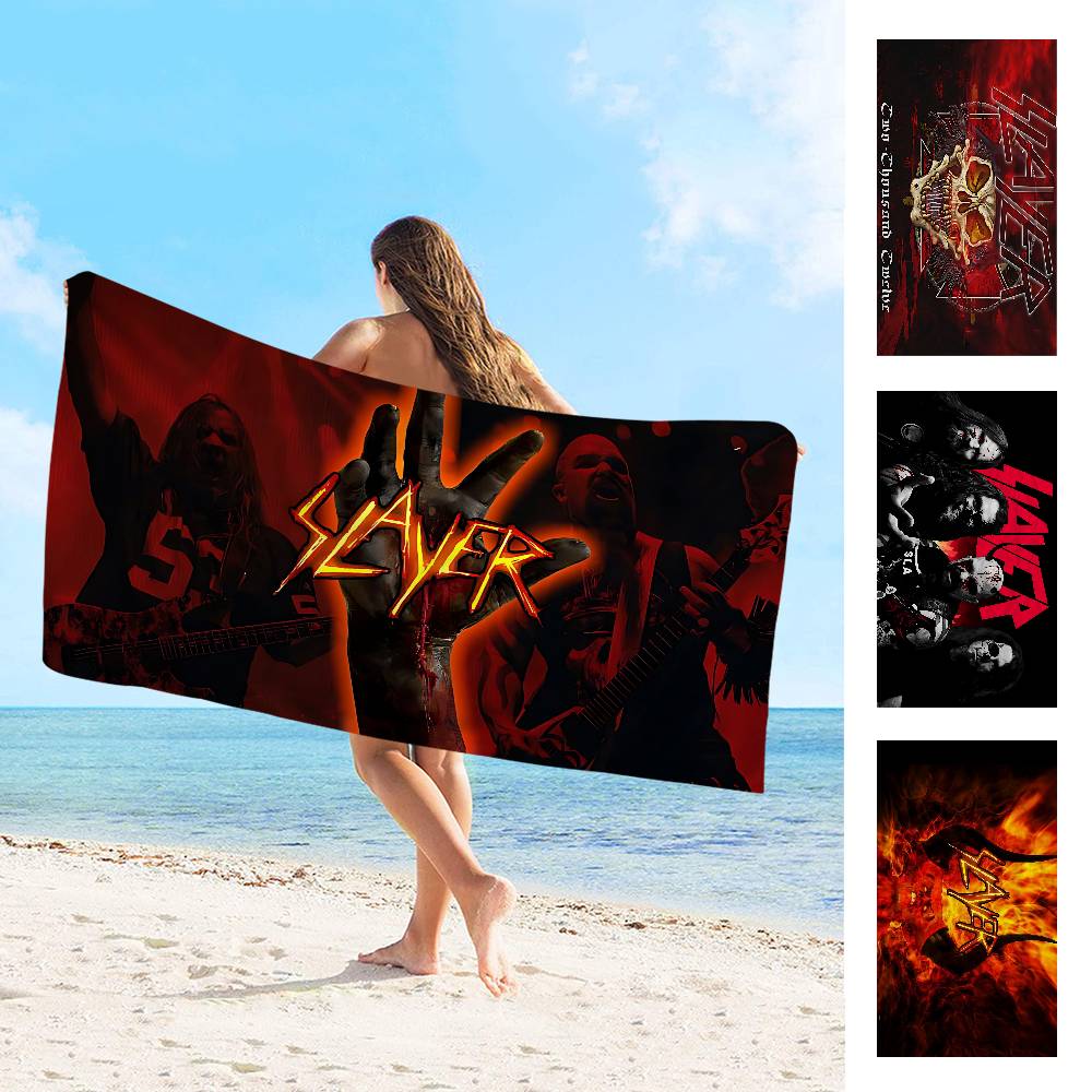 Slayer Heavy Metal Band Music Bath Towel Microfiber Soft Water Absorbing Breathable For Girl Kids Decorative Cartoon