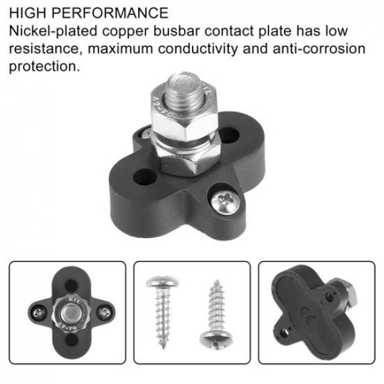 4pcs Bus Bar Junction Block M10 Single Stud Dual Power ulated Terminal Stud