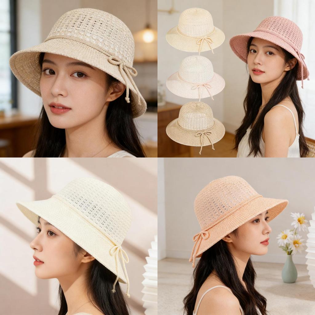 Summer Ladies Straw Hat With Large Brim For Beach And Vacation Use