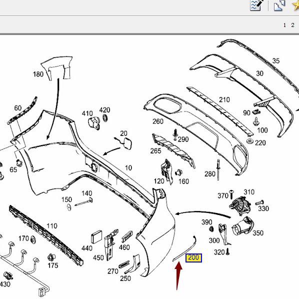Mercedes-Benz B200 Rear Bumper Trim, Model 246 - Bright Strip