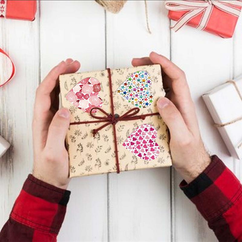 500PCS Heart Stickers For Kids Versatile Love Heart Stickers Label Stickers Decal Colorful Heart Roll Labels Decorative Label