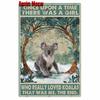 Vintage Metal Tin Sign for Home Decoration Once A Time There Was a Girl Cats Toilet Bathroom New Arrival WY