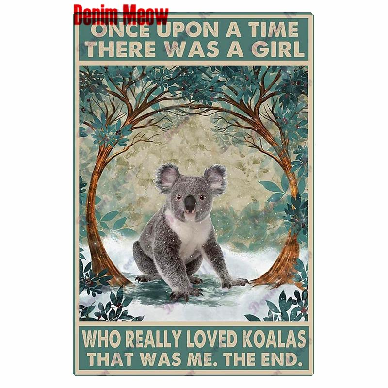 Vintage Metal Tin Sign for Home Decoration Once A Time There Was a Girl Cats Toilet Bathroom New Arrival WY
