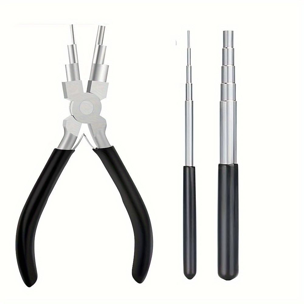 3pcs Bail Making Pliers, 6-in-1 Round Nose Pliers,Used for Making Jump Rings,Steel Wire Winding,Ring Making,Forming and Bending