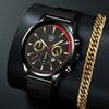 Stainless Steel Mesh Strap Watch Men'S Calendar Luminous Quartz Watch
