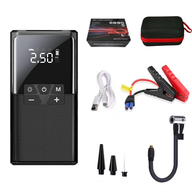 4 In 1 Car Jump Starter Power Bank 1800A 150PSI Auto Air Compressor Wireless Tire Pump Car Battery Booster Starting Device