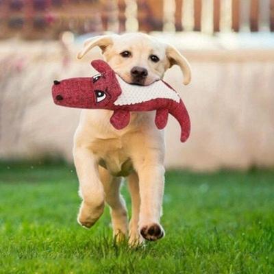 1. Jucărie de pluș pentru animale de companie, Model crocodil, Jucărie cu sunet de mușcătură de câine, Animal de desene animate pentru măcinat dinți, Consumabile pentru joc interactiv pentru animale de companie