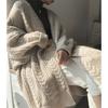 Knitted Cardigan for Women's Autumn and Winter Retro Lazy Loose Mid-length Fashion Twist Sweater Jacket