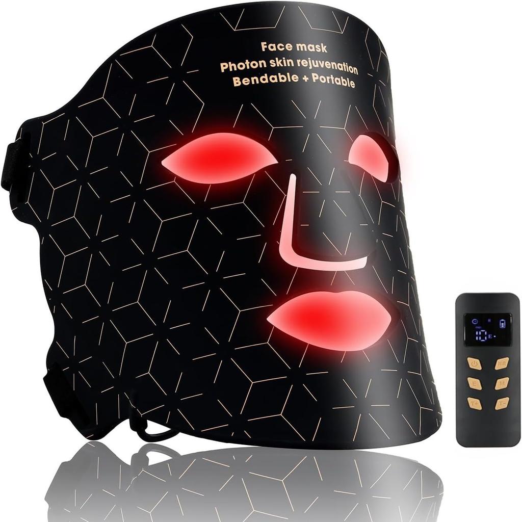 Beauty Mask Color Light Household Photon Skin Rejuvenation Beauty Instrument Household Red and Blue Light Mask Instrument Red Light Big Row Light