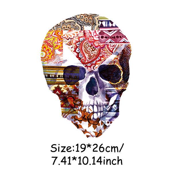 Hiphop DIY Patches Clothes Stickers Iron-on Parches For Clothing West Coast Skull Patch Sticker