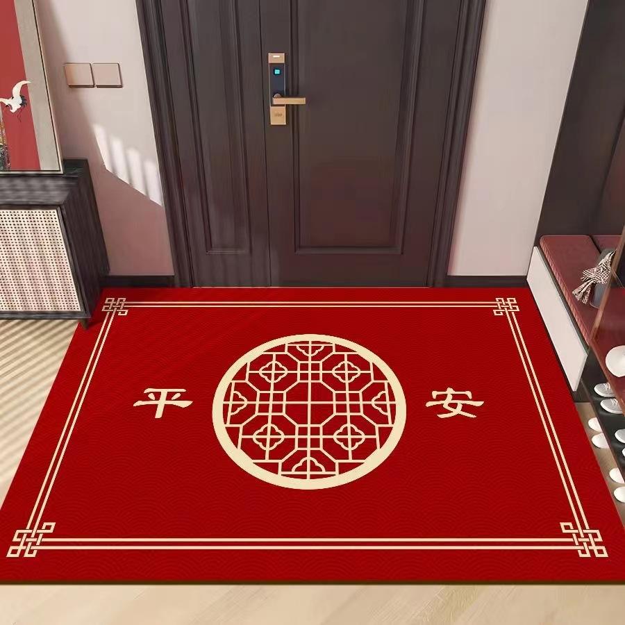 Dragon Festive New Year Crystal Velvet Floor Mat New Chinese Door Entry Carpet Non-slip Absorbent Quick-drying Mat