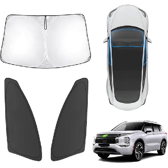 Karltys 3PCS Front And Side Windshield Sun Shade For 2015-2024 2025 Jeep Renegade, Reflective Window Sunshade Fit Renegade, Foldable Sun Shield Sun