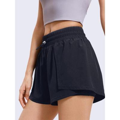 New Women's Quick-Dry Two-Piece Sports Shorts - Loose, Drawstring, Anti-Exposure Yoga & Fitness Pants.