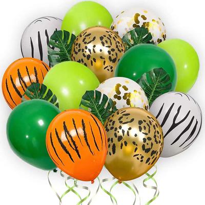 Jungle Safari Party Balloons 60 Pack Animal Printed Balloons Leopard Zebra Tiger Balloons