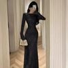 White Lace Long-sleeved Dress Feminine Slimming and Hip-hugging Long Skirt