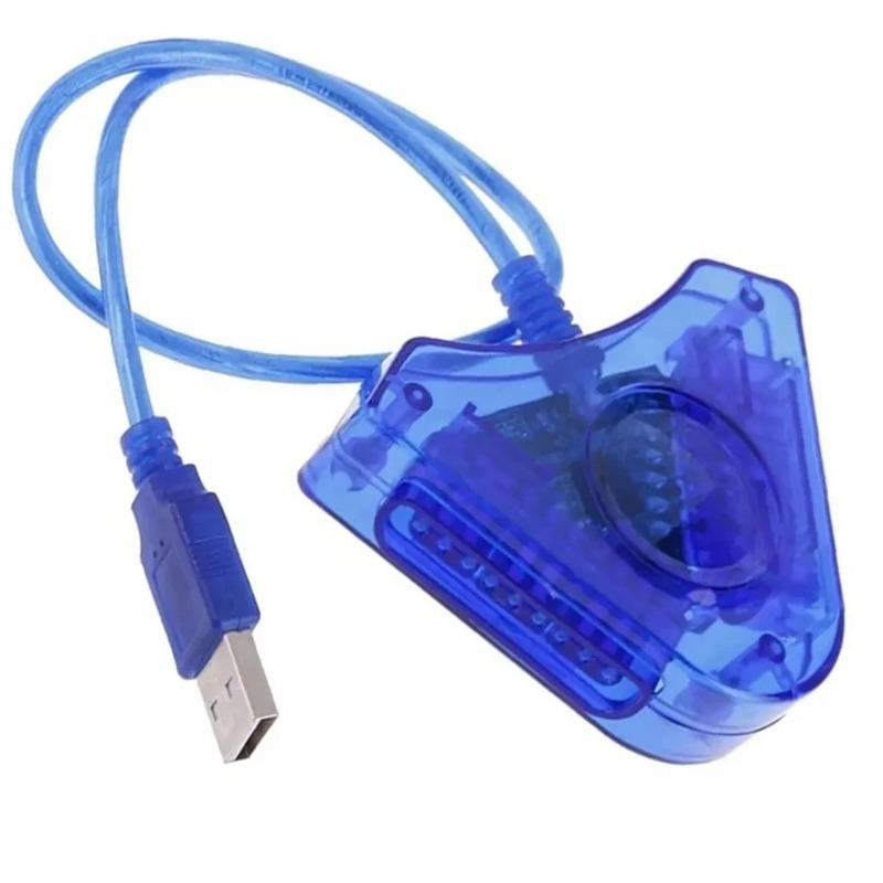 1 Pcs USB Dual Player Converter Adapter Cable for PS2 PC USB Game Controller with CD Driver