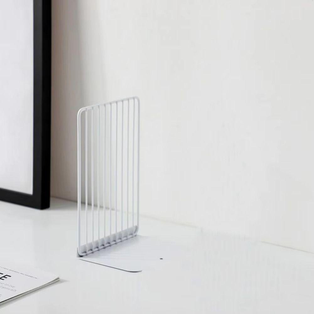 Hollow Simple Book Stand Anti-slip Desktop Bookshelf Modern Metal Bookends Students