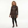 Genuine Real Lambskin Leather Dark Brown Handmade Trench Coat Women Stylish Fit