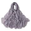 yangyizhi Washable Shawl, Ethnic Style Chiffon Texture Head Wrap with Faux Pearl Chain, Breathable All-Season Drape Headscarf for Daily Wear