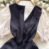 Summer Women's V-neck Puff Sleeve Short Jumpsuit High Street Y2K Office Work Rompers Playsuits
