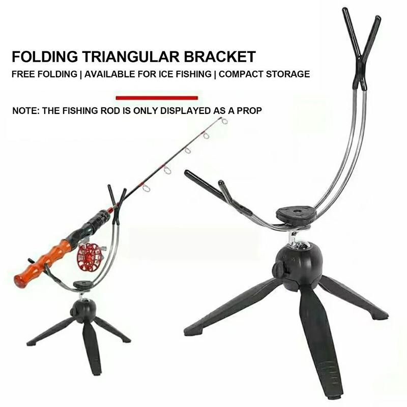 1pc 360° Adjustable Folding Multi-functional Ice Fishing Rod Rack Aluminum Alloy Winter Ice Pole Holder For Most Spinning Reels