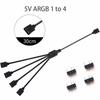 ARGB SYNC Splitter 1V 1 Pin 11V 1 Pin 1 to 1/1/1/1 11CM Mainboard ARGB Extension Cable with Protective Cap for Computer Chassis