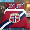 Norwegian Football Crest 3PCS Bedding set,Ideal for 1pc Duvet Cover And 2pcs Pillowcases Perfect for Fan gift,Ideal for Bedroom, Dormitory